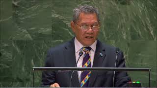 Tuvalu Prime Minister Natano delivers the PSIDS statement at the opening of the UNWaterConference [upl. by Yruy]