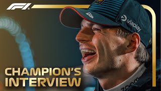 Max Verstappens First Interview As A FourTime World Champion [upl. by Aynnek]