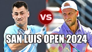 Bernard Tomic vs Denis Kudla SAN LUIS OPEN 2024 Highlights [upl. by Aneloj]