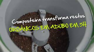 Composteira doméstica transforma restos orgânicos em adubo em 5 horas [upl. by Adnalay]