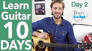 Guitar Lesson 2  EASY 2 CHORD SONG amp LEAD GUITAR 10 Day Guitar Starter Course [upl. by Aretina172]