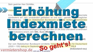 Indexmiete Erhöhung berechnen und geltend machen  So gehts  Mustertext  Vermietershopde [upl. by Brandtr933]