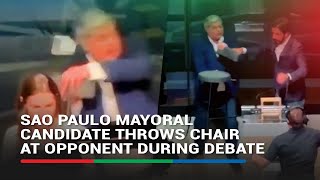 Sao Paulo mayoral candidate throws chair at opponent during debate  ABSCBN News [upl. by Oer]