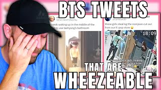 BTS Tweets that are Wheezeable REACTION  Trusfrated Army [upl. by Adiarf]