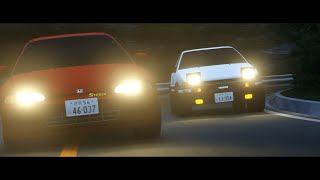 Initial D AE86 vs EG6 BLENDER CINEMATIC [upl. by Asillam]