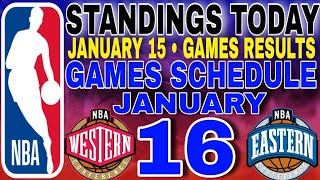 nba standings today January 15 2024  games results  games schedule January 16 2024 [upl. by Rye]