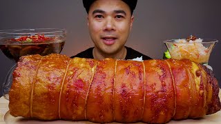 PORK BELLY ROLL  Mukbang Asmr  ALFIE EATS [upl. by Milton]