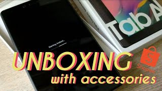 samsung tab A 80 2019 NO S PEN unboxing  accessories  shopee haul malaysia 🇲🇾 [upl. by Abigael625]