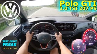 2023 Volkswagen Polo GTI DSG 207 PS TOP SPEED GERMAN AUTOBAHN DRIVE POV [upl. by Mcclees]