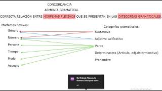 CONCORDANCIA GRAMATICAL  COMUNICACIÓN PRE UNIVERSITARIA [upl. by Bilac]