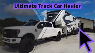 Massive 5th Wheel Toy Hauler Track Car Hauler [upl. by Dragde93]