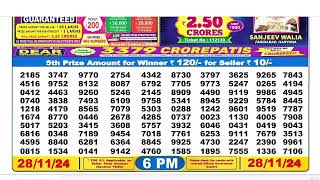 DEAR LOTTERY SAMBAD MORNING 6PM RESULT TODAY LIVE DRAW ON 28112024 NAGALAND [upl. by Pollock]