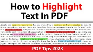 how to highlight text in pdf in laptop  how to highlight text in pdf adobe reader [upl. by Namolos]