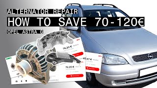 OPEL Vauxhall Astra G  Alternator repairing how to save 70120€ [upl. by Amairam]