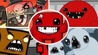 Super Meat Boy  All Bosses  Cutscenes No Damage [upl. by Cliff]