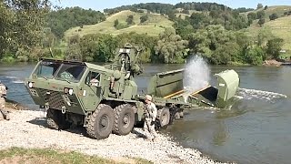 Soldiers Construct Floating Bridge Improved Ribbon Bridge [upl. by Lindell377]