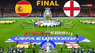 SPAIN vs ENGLAND  FINAL  UEFA Euro 2024  Full Match All Goals  Realistic PES Gameplay [upl. by Giaimo]