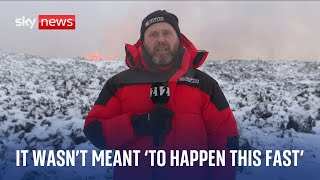 Iceland volcano Cameraman says nobody expected eruption to happen so fast [upl. by Salina644]