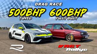 TUNER EVOLUTION 600BHP MK2 G60 RALLYE vs 500BHP MK8 GOLF R [upl. by Athalee]