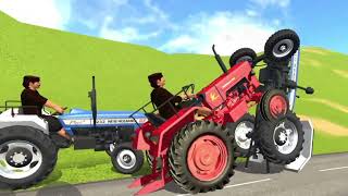 SWARAJ 744 FE And SONALIKA 35DI  Fully Mitti Loding Tractor  Jcb 3DX Backhoe and Tractor [upl. by Nodla]