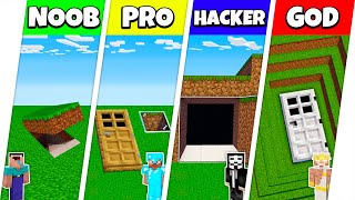 Minecraft Battle NOOB vs PRO vs HACKER vs GOD UNDERGROUND HOUSE BUILD CHALLENGE  Animation [upl. by Eico513]