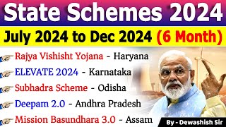 Schemes 2024 Current Affairs  State Govt Schemes Current Affairs 2024  All States Scheme 2024 [upl. by Noruq]