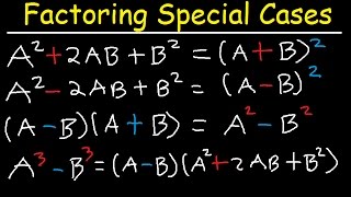 Factoring Binomials amp Trinomials  Special Cases [upl. by Ecyar]