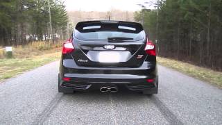 2013 Focus ST Downpipe and Resonator Delete Rev and DriveBy Exhaust Video [upl. by Crowell883]