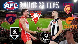 ROUND 22 AFL TIPS  PREDICITONS [upl. by Khalid]