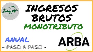 ✔️ DECLARACION JURADA ANUAL DDJJ INGRESOS BRUTOS IIBB ARBA MONOTRIBUTO Paso a Paso [upl. by Kitti]