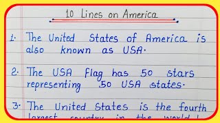 10 lines on America  Essay on USA  10 lines about America in English [upl. by Ibrab]