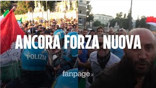 Roma Forza Nuova ancora in piazza contro il Green Pass scontri con la polizia [upl. by Kelly950]