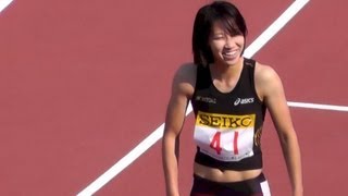 陸上 Women 100m 「福島千里！」SEIKO Athletics Tokyo 2013 [upl. by Idissac]