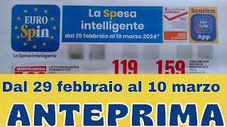 Volantino EUROSPIN dal 29 febbraio al 10 marzo anteprima [upl. by Aminta626]