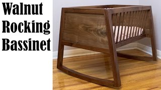 Rocking Walnut Bassinet Baby Cradle [upl. by Trebuh431]