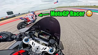 MotoGP RIDER MEETS STREET HOOLIGAN 😳  BMW M1000rr amp Ducati Panigale V4 SP2 COTA Track Day [upl. by Marie]