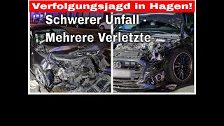 2024 09 17  Schwere Verfolgungsjagd in Hagen endet mit Unfall – Mehrere Verletzte  Polizei stellt [upl. by Ttergram608]