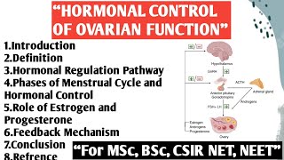 Hormonal Control of Ovarian Function  Control of ovarian function  Ovarian Function [upl. by Dloreg390]