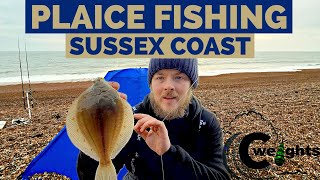 PLAICE Fishing in January  3 species of flatfish  Sea Fishing UK Sussex [upl. by Bomke]