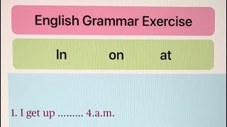 Prepositions  in at on  English Grammar [upl. by Attebasile]