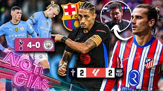 Barça vuelve a DEJAR puntos en LIGA  Humillan al CITY hay CRISIS  Cholo en LÁGRIMAS ¿se despide [upl. by Ycinuq]