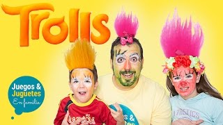 PINTARSE LA CARA COMO LA PELÍCULA TROLLS  Juegos y juguetes en familia [upl. by Namrak]