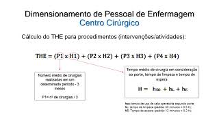 Dimensionamento de Pessoal de Enfermagem em Centro Cirurgico [upl. by Vinay864]