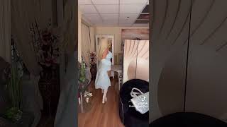 Sexy Russian woman modeling white holter dress asmr trending fashion [upl. by Bambie]