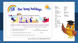 Fun for Movers 4th Edition  Our busy holidays  28A  Page 60 [upl. by Housum]