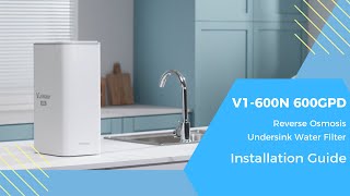 How to Install 600GPD Reverse Osmosis Undersink Water Filter System VonWater V1600N [upl. by Nymsaj]