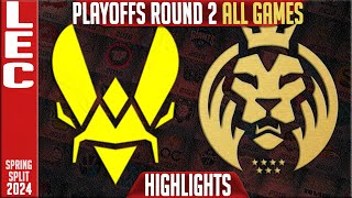 VIT vs MDK Highlights ALL GAMES  LEC Spring Playoffs 2024 Lower R2  Team Vitality vs MAD Lions KOI [upl. by Enrichetta]