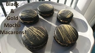 How to Make Black amp Gold Macarons  Mocha Macarons [upl. by Tena]