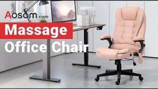 Vinsetto Heated Office Desk Chair  Aosomcom Offer [upl. by Novello]