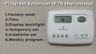 How to Program Emerson 1F78 White Rogers Thermostats [upl. by Nafri]